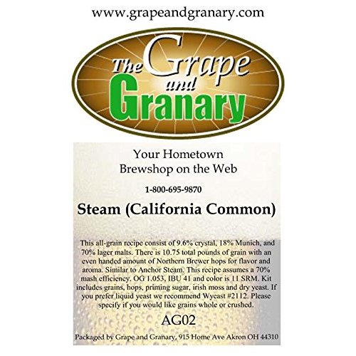 Grape and Granary All Grain Steam (California Common) Beer Brewing Kit- For 5 US Gallons