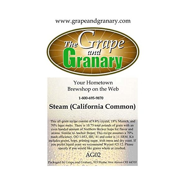 Grape and Granary All Grain Steam (California Common) Beer Brewing Kit- For 5 US Gallons