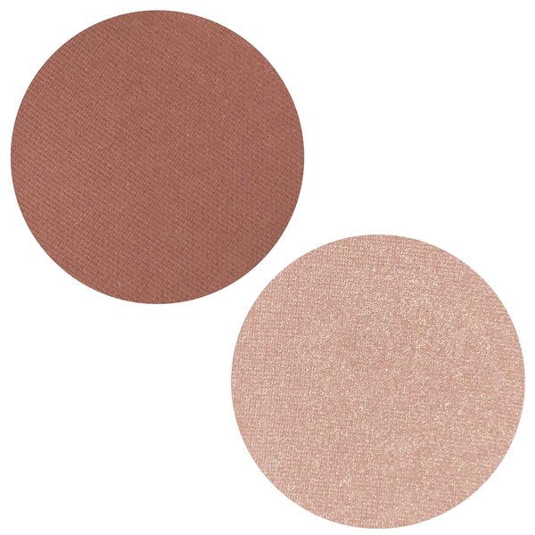 Powder Blush Highlighter Duo Makeup Palette – Russet Rose Brown Matte Blusher with Pink Highlighting Set, Magnetic Refill Pans, Highly Pigmented Paraben Gluten Cruelty Free Cosmetics Beauty Junkees