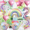 Unicorn Balloons Unicorn Birthday Party Decorations for Girls Foil Balloons Set Macaron and Rainbow Balloon Wedding Baby Shower Party Supplie (number 2)