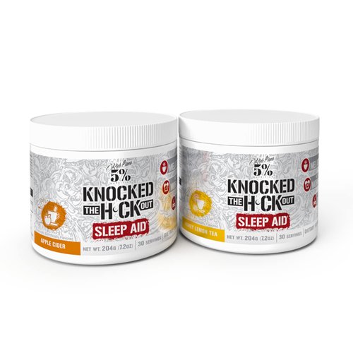 5% Nutrition Rich Piana 2-Stack | Knocked Out Sleep Aid x2 | Post-Workout Recovery & Support Supplement | GABA, Melatonin, Chamomile, Tyrosine, 5-HTP, & More (Choose Your Flavors)
