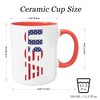 DENNSHH 4th of July Decorations USA Pattern Coffee Mug, American Flag Independence Day Patriotic Decor Cup, Memorial Day, Veterans Day, Presidents Election Day Mug Gifts, (Pink) 11Oz