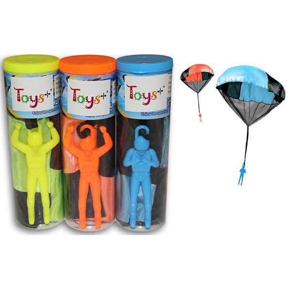 Toys+ Skydiver Parachute Men 3 Piece Set- Tangle Free (Colors and Styles May Vary)