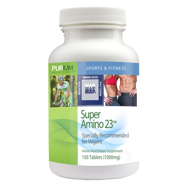 Purium Super Amino 23-150 Vegan Tablets - BCAA & Essential Amino Acid Dietary Supplement, Pre Workout, Recovery Aid, May Help Build Muscle - Gluten Free - 30 Servings