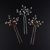 Jumwrit Pearl Wedding Hair Pins Bridal Hair Pins Set 3pcs Women Wedding Hair Pins Handmade Bridal Headpieces Hair Accessories（Silver）