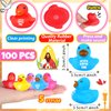 Deekin 100 Pcs Jesus Loves You Rubber Ducks Bulk Jesus Rubber Ducks Christian Ducks Jesus Gifts for Church Religious Christian Events Party Gift Baskets Fillers Reward (1.4 Inch)