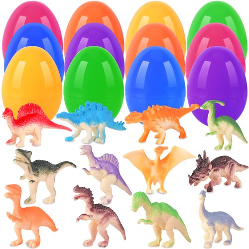 Easter Basket Stuffers for Toddlers, Viposoon Easter Eggs with Toys Inside Easter Baskets for Kids Easter Gifts for Kids Easter Toys for Toddler Boys Dinosaur Egg Toys for Toddlers - Kids Easter Gifts