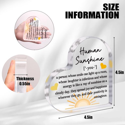 Thank You Gifts for Women Appreciation Gifts for Teacher Friends Coworkers Doctor Nurse Inspirational Quotes Gift for Mom Aunt Sister Daughter Human Sunshine Definition Decorative Signs Plaques