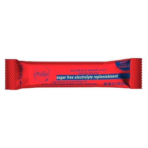 MOLLIFII Sports Drink Mix, Single Serve Powder Mix, Sugar Free, Watermelon, 50 PK, Mfr: 159060097-A