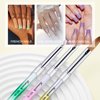 KEMEISI 3PCS Acrylic Nail Brush Set, Size 06/10/14 Kolinsky Nail Art Brushes for Acrylic Application, Sturdy Handle Oval Shaped Acrylic Powder Nail Design Tools for Professional Manicure DIY Home