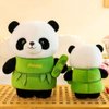 SKINFORD Cute Panda Plush with Bamboo Panda Stuffed Animals Bamboo Plush Toy Kawaii Panda Bear Plushies Doll Plush Hugging Pillow Gifts for Kids Girls Boys Birthday Valentine, 35cm/13.78in, Green