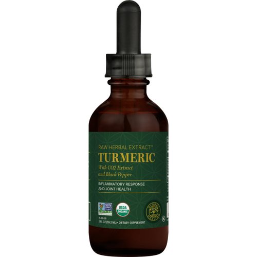 Global Healing Organic Turmeric Curcumin with Black Pepper Extract Liquid Supplement Drops to Support Joint Mobility Relief and Digestive Health - Powered Antioxidant to Support Heart Health - 2 Fl Oz