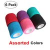 Baisunt 6 Pack 2 Inches Cohesive Bandage Self Adhesive Wrap Elastic Self Adherent Vet Wrap Breathable Self Stick Tape for Wrist, Ankle, Sports, Tatoo Wrap(5 Yards, Multi Colors)
