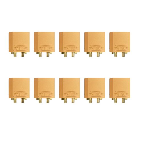 Hengfuntong-Elec 10Pcs 5Pairs Yellow Color XT90Plug Male & Female Gold Plated Pins 4.5mm Bullet Connectors for LiPo Battery Motor ESC. (10Pcs XT90 XT 90 XT-90 M)