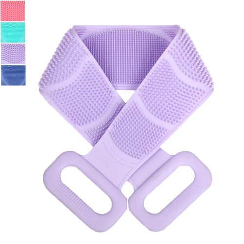 Back Scrubber for Shower,2020 Updated Silicone Bath Body Brush,Easy to Clean Washer Exfoliator More Hygienic (Lilac Purple)