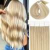 Lacerhair Human Hair Tape in Extensions 18 Inch Human Hair Color Dark Ash Blonde Mixed Light Platinum Blond 100% Natural Blonde Tape in P#18/60A 20PCS 50G Straight Skin Weft
