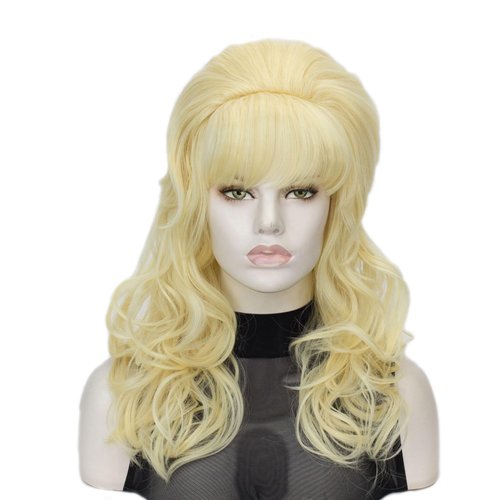 QACCF Women 80s Wig Drag Hair Housewife Big Beehive Women Updo 60s Retro Bouffant Vintage Costume Wig (Blonde)