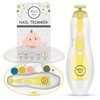 BİDO Baby Nail Trimmer File Electric-Safe Baby Nail Clippers,Manicure Kit for Newborn Toddler and Kids,6 Grinding Heads and LED Light, Pink or Blue (Yellow)