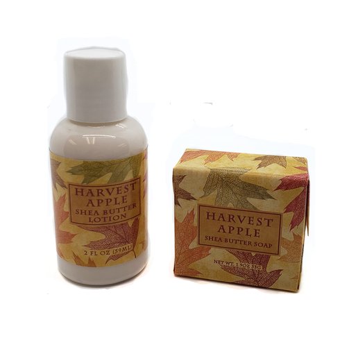 Greenwich Bay Trading Autumn Collection Bundle: Harvest Apple - 2oz Mini Wrapped Soap Block + 2oz Mini Shea Butter Lotion