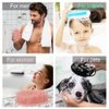 3 Pack Silicone Body Scrubber, Silicone Loofah Soft Exfoliating Body Scrubber, Silicone Body Brush Bath Shower Scrubber for Body, 2 in 1 Bath and Shampoo Wash Brush for Skin Exfoliation Men Women