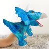 Cute Dinosaur Hand Puppet Funny Plush Stuffed Animal Toy Adults Toddler Huggable Dinosaur Plushies Pretend Play Doll Storytelling Interactive Puppet Toys Xmas Birthday Party Supplies Gift for Kids
