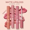 Tiejdhr 3Pcs Nude Matte Lip Lipstick, Velvet Smooth Crayon Lip Stain, Nude Lip Tint Long Lasting & Nourishing Lip Gloss Non-stick Cup Lipstick for Women Makeup (Set D, F)