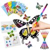 SANYIYIBA 18Pcs Flying Butterfly Craft Kit with Painting Brushes Coloring Books Paper Butterflies and Wind-Up Toys - DIY Gifts for Kids' Birthdays Parties and Outdoor Fun