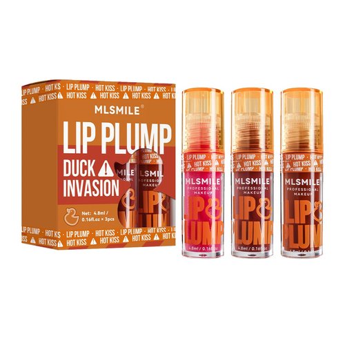 GHFCZOO 3 Colors Duck Lip Plumper Gloss, High Pigment Glitter Shine Primer Lip Tint, Non-Sticky Korean Clear Plumping Gloss for Fuller, Sexy Lips (Set B, 3pcs/set)