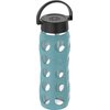Lifefactory 22-Ounce Glass Water Bottle with Classic Cap and Protective Silicone Sleeve, Aqua Teal