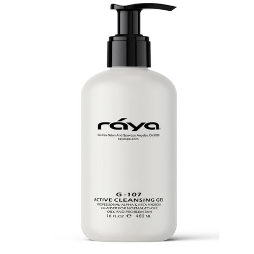 Raya Active Facial Cleansing Gel (G-107) – Purifying and Hydrating Makeup Remover, Gentle Gel Cleanser for Oily, Sensitive, and Combination Skin, Deep Cleansing Formula for Balanced Skin