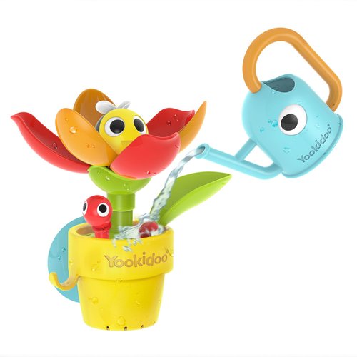 Yookidoo Toddler Baby Bath Toy (Ages 1-3) Pop-Up Bee Flower Sprinkler - Garden Adventure Set with Watering Can (Mold Free) Attach to Any Tub or Shower Fun for Bath time - Great for Boys,Girls,& Kids