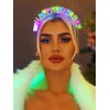 Sixexey Light Up Happy Birthday Headband LED Rhinestone Hair Band for Birthday Celebration Party Favors Hair Accessories for Women(Silver, One Size)