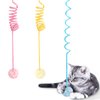 WONOWPA Cat Spring Toys, Self-Play Hanging Stretchable Cat Spring with Bell, 3 Pack Soft Plush Interactive Cat Toys for Indoor Cats Kitten Chasing and Playing