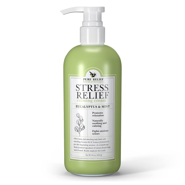 Pure Relief Eucalyptus Body Lotion Herbal Skin Care Stress Relief Lotion For Women | Calming Arnica, Coconut Oil, & Mint Lotion | Aromatherapy Dry Skin Moisturizer & Arnica Bruise Body Cream,16 Oz