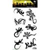 PP TATTOO 1 Sheet Black Lizard Gekko Salamander Temporary Tattoo Stickers Waterproof Body Arm Tattoo Sticker for Men Women Make up Fake Tattoo Removable