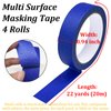 Blue Painters Tape, Masking Tapes, Premium Painter's Tape (88yd=4Rolls*0.94in*22yd), Adhesive Paint Tape for Wall Painting, DIY Artist Craft Arts, Decoration, Drafting, No Residue,Easy Removal
