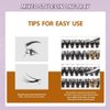 FANDIQ Cluster Lashes Extension Kit,200PCS Individual Eyelash Extension Kit 8-16MIX Fluffy DIY Lash Clusters D Curl Wisper Lashes Kit with Lash Bond and Seal Lash Tweezers for Self Use(30D&40D MIX)