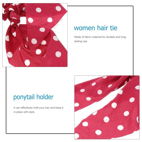 Beaupretty 3pcs Hair Scarf Hair Scrunchies Polka Dot Ribbon Ponytail Scarves with Bow Headdress for Women Girls
