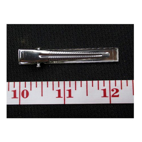 ALL in ONE 50pcs Metal Silver Flat Single Prong Alligator Hair Clips Nickel Free 56mm