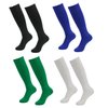 FOMANN Teens Soccer Socks 4 Pack Boys Girls Knee Long Solid Team Socks Children Sport Socks (8 to 12 Years, Rainbow 3)