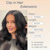 noxozoqm Clip in Hair Extensions 6 PCS Natural Soft Hair Blends Well Hair Extensions 20 Inch Natural Black Long Wavy Hairpieces for Women