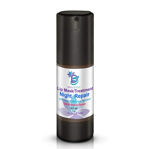 Diva Stuff Night Repair Lip Mask and Treatment | With Retinol & Sea Ferment for Soft, Plump Lips | Nighttime Treatment | Made in the USA w/Safe Ingredients | 1 fl oz