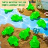 25PCS Rubber Turtle Bath Toys Glow in The Dark Green Floating Squeaky Sea Turtle Rubbe Toys, Cute Screaming Sound Rubber Turtle Bulk for Bath Shower Swimming Pool Birthday Beach Decor