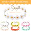Groovy Retro Flower Sunglasses Headbands Party Favors Daisy Flower Costume Accessories Set 60s 70s Party Gifts for Kids (12 Pcs)