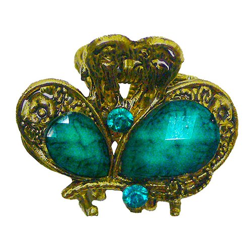 Heart Crown Mini Jaw Clip U864175-2287emerald green