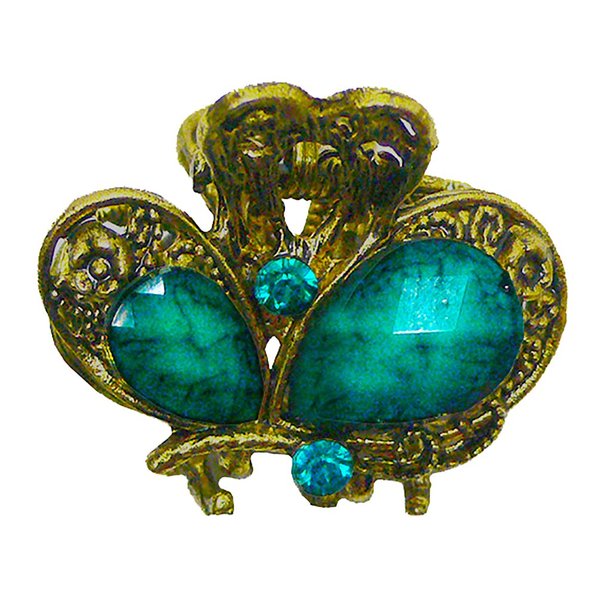 Heart Crown Mini Jaw Clip U864175-2287emerald green