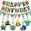 36Pcs Football Happy Birthday Banner Football Birthday Party Decorations with Football Party Hanging Decorations Super Bowl Birthday Decorations Football Themed Birthday Party Supplies