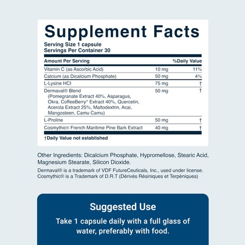 ACTIVATEDYOU Essential Skin Food, Advanced Skincare Collagen Elastin Support Supplement for Aging Skin, Helps Improve Appearance of Face Texture, Sagging w/Dermaval, Vitamin C, Lysine (30 Capsules)