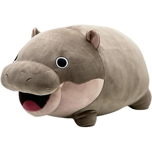 EASELR MoooDeng Plush Toys, MoooDeng Hippo Stuffed Animals, MoooDeng Hippopotamus Plushie Doll, Cute Soft Stuffed Pillow for Kids Fans Christmas Birthday Gift (Grey)