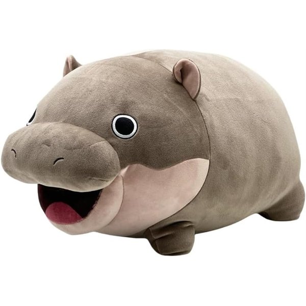 EASELR MoooDeng Plush Toys, MoooDeng Hippo Stuffed Animals, MoooDeng Hippopotamus Plushie Doll, Cute Soft Stuffed Pillow for Kids Fans Christmas Birthday Gift (Grey)